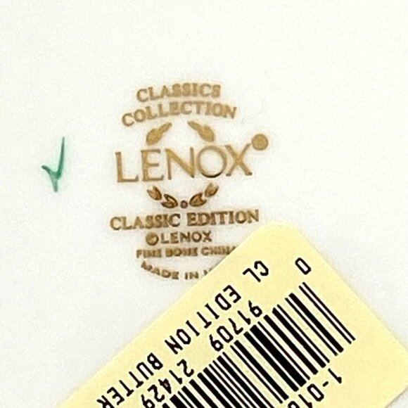 Lenox Classic Modern Dinner Salad Bread & Butter Plates Gold Green Marble Trim - Picture 12 of 12